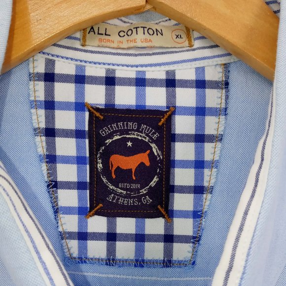 Grinning Mule 100% Cotton Casual Button Down Shirt - Picture 4 of 4